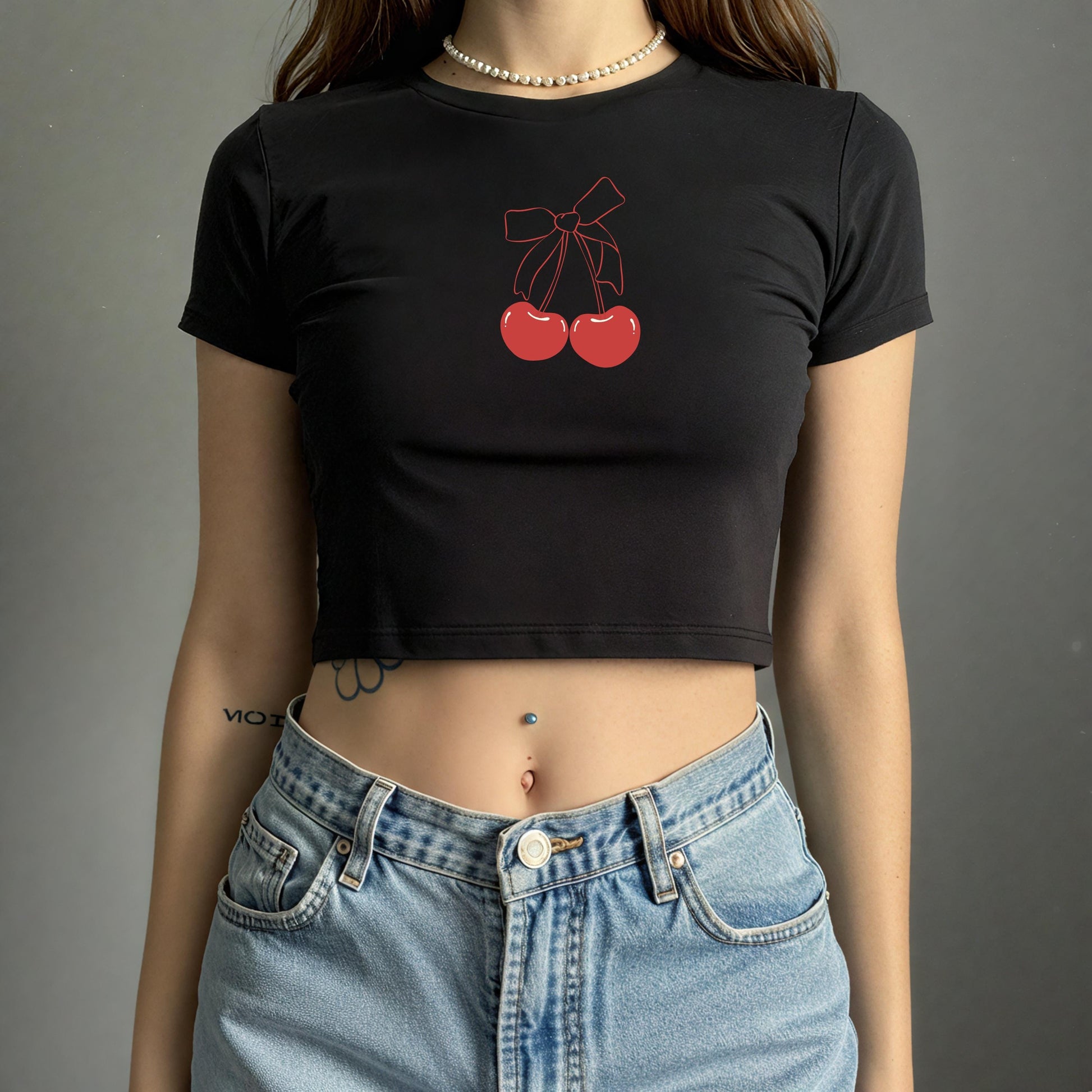 Coquette Cherry Baby Tee | y2k Girlie Aesthetic ywd4kc-br.myshopify.com