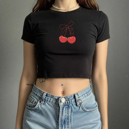 Coquette Cherry Baby Tee | y2k Girlie Aesthetic ywd4kc-br.myshopify.com