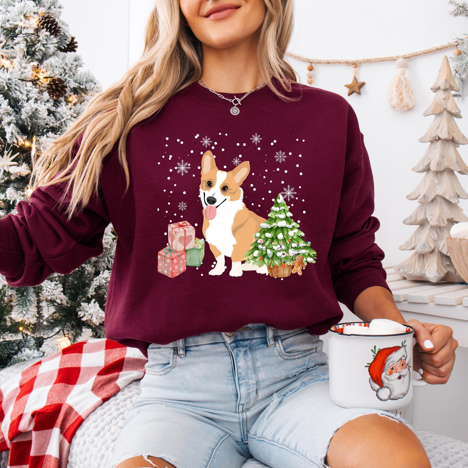 Corgi Christmas Tree Sweatshirt | 7 Dog Options ywd4kc-br.myshopify.com