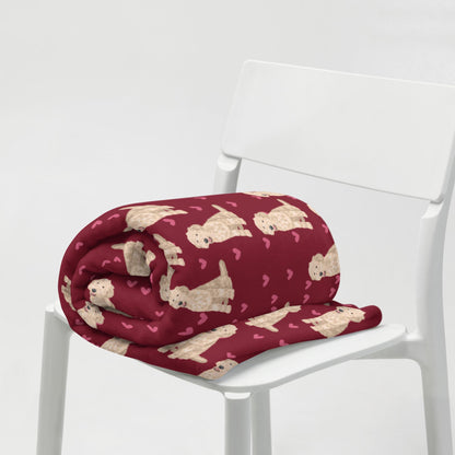 Cream Goldendoodle Blanket With Hearts ywd4kc-br.myshopify.com
