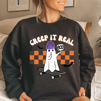Creep It Real Halloween Sweatshirt | Vintage Spooky Ghost Shirt ywd4kc-br.myshopify.com