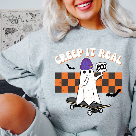 Creep It Real Halloween Sweatshirt | Vintage Spooky Ghost Shirt ywd4kc-br.myshopify.com