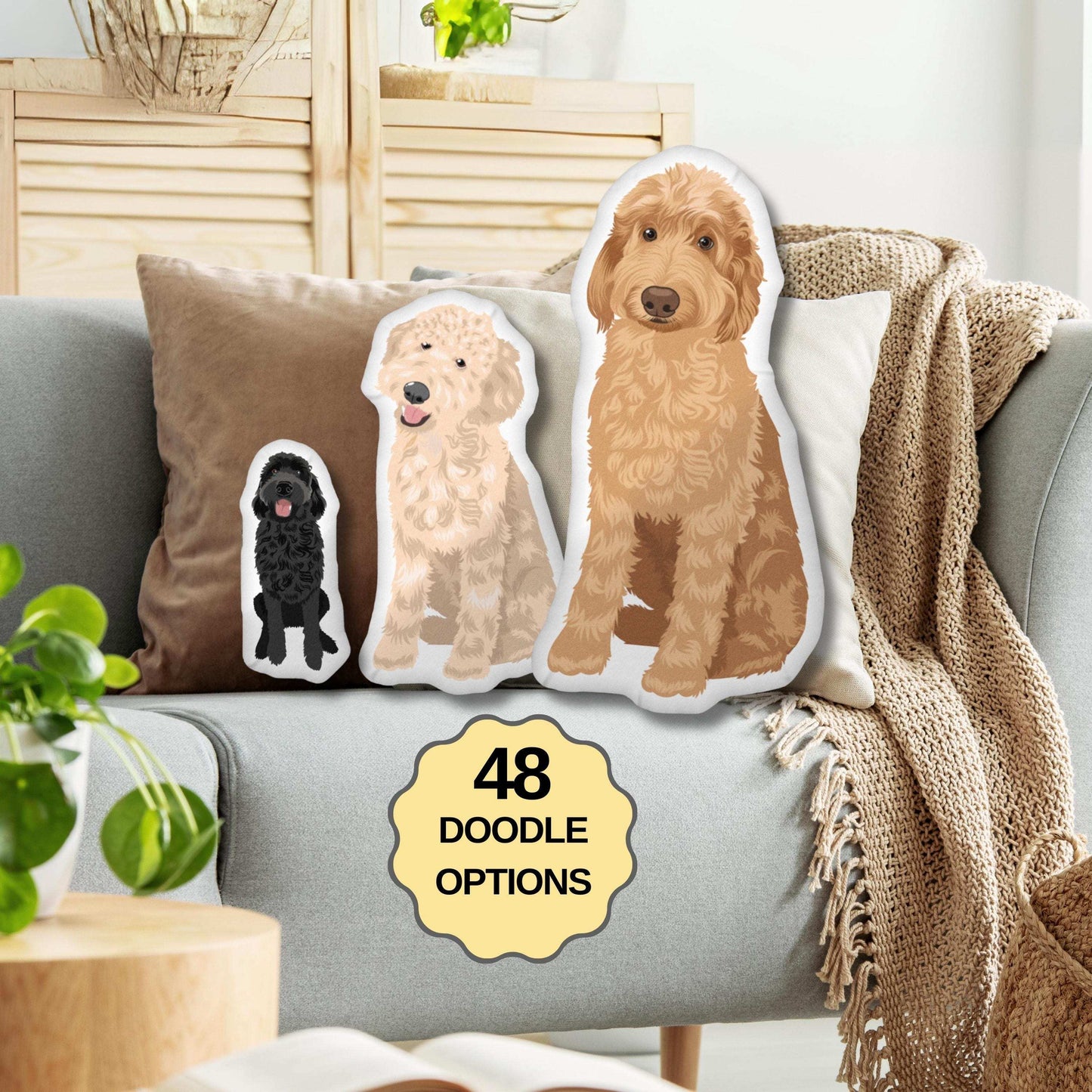 Custom Shape Goldendoodle Pillow ywd4kc-br.myshopify.com