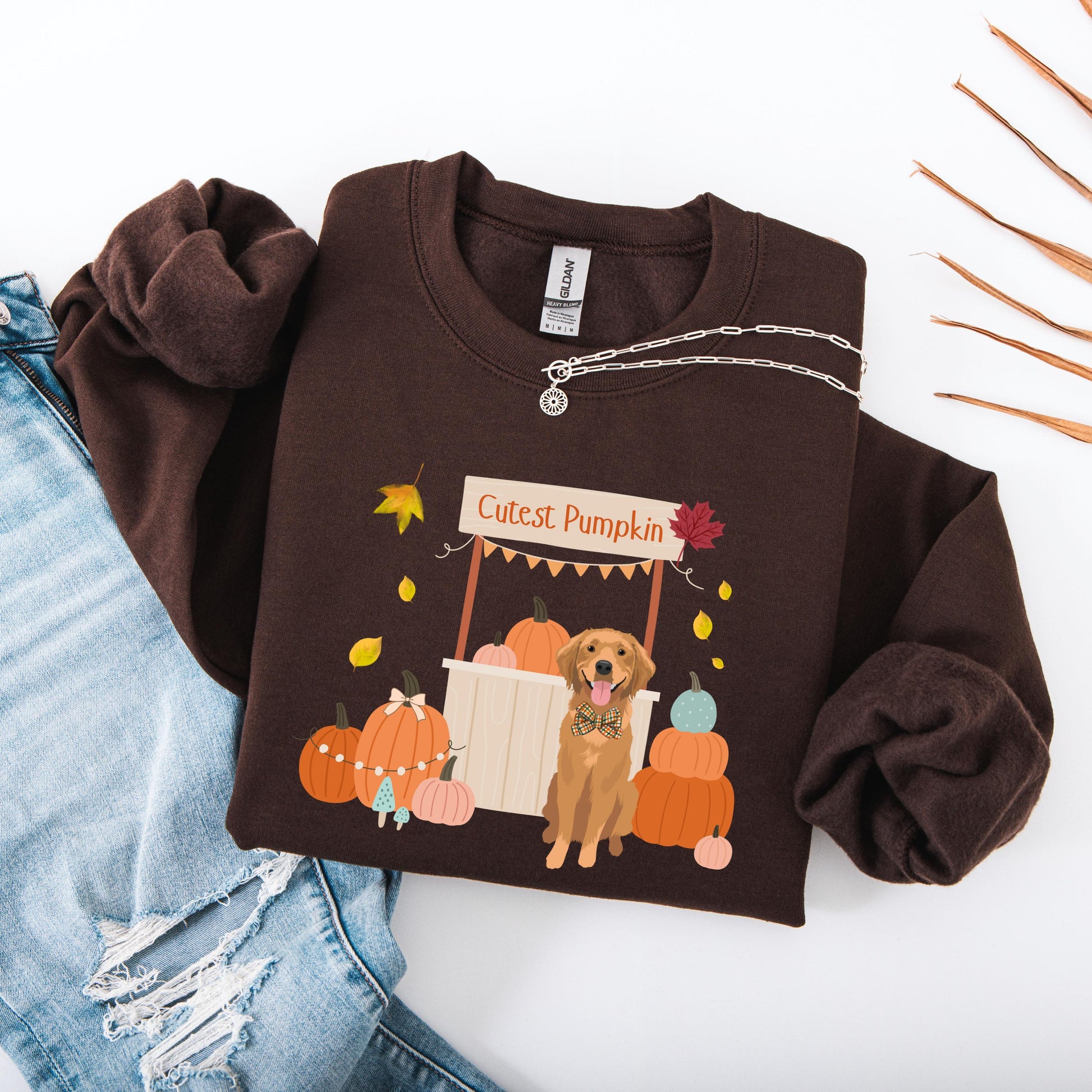 Cutest Pumpkin Golden Retriever Sweatshirt | Dog Mom Fall Shirt ywd4kc-br.myshopify.com