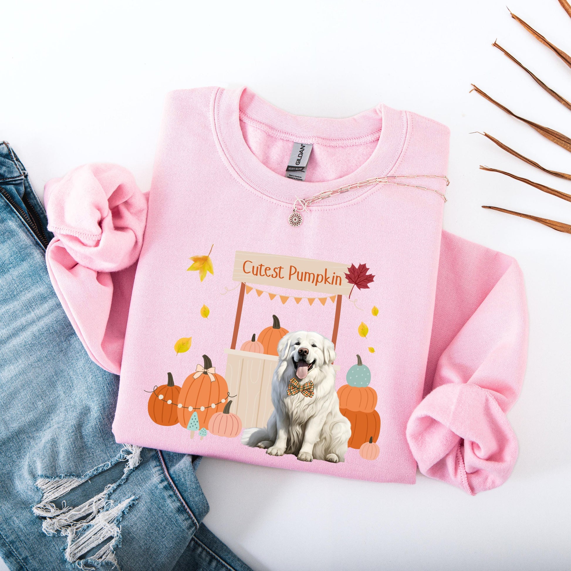 Cutest Pumpkin Great Pyrenees Sweatshirt | Dog Mom Fall Gifts ywd4kc-br.myshopify.com