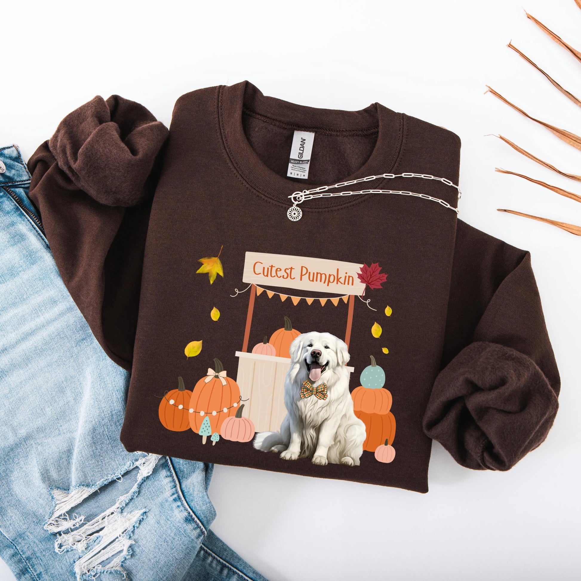 Cutest Pumpkin Great Pyrenees Sweatshirt | Dog Mom Fall Gifts ywd4kc-br.myshopify.com