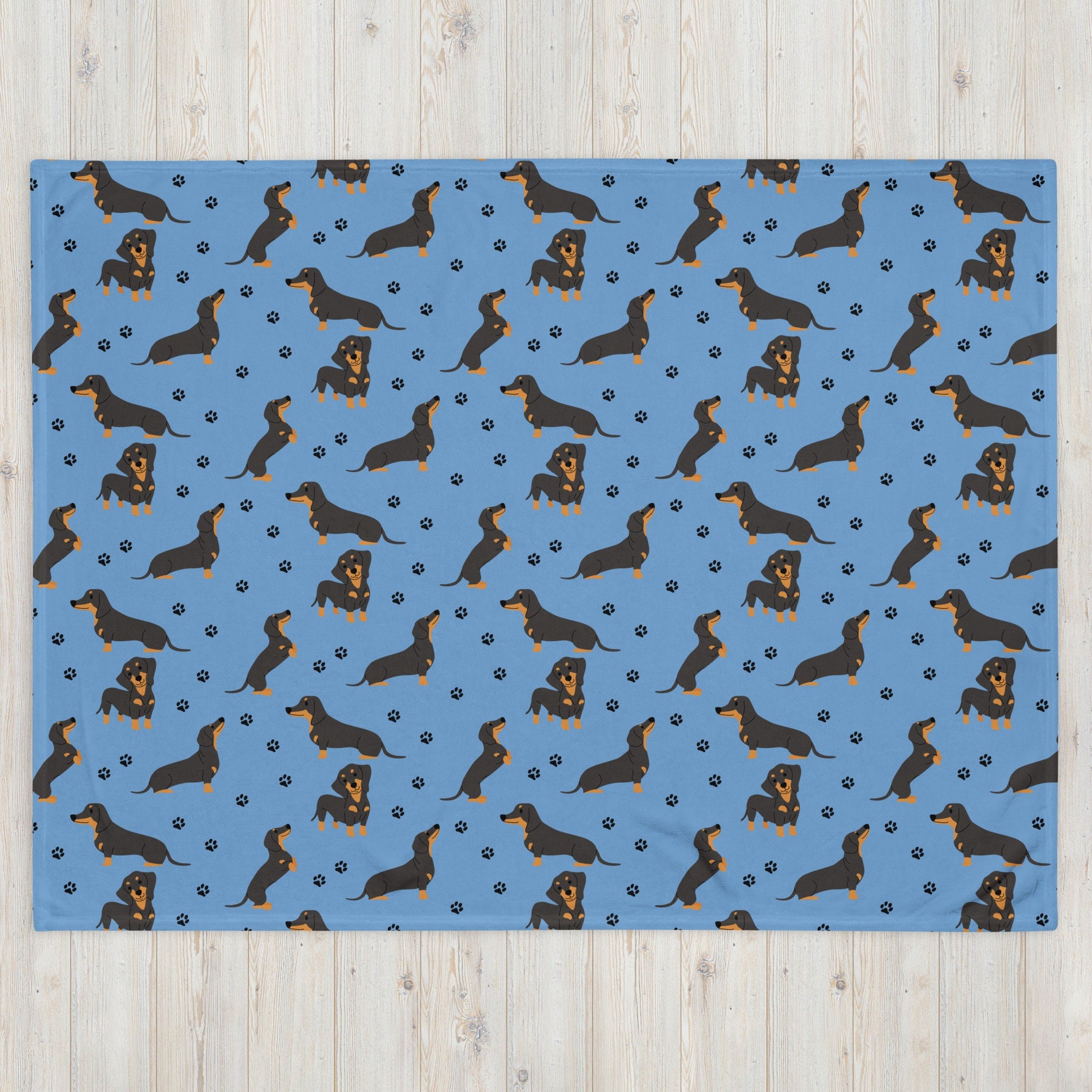 Dachshund blanket With Paw Print ywd4kc-br.myshopify.com