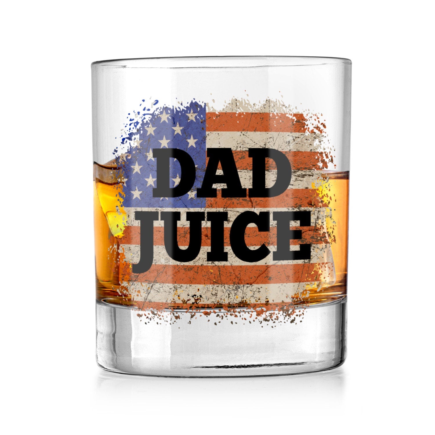Dad Juice Whiskey Glass | With American Flag ywd4kc-br.myshopify.com