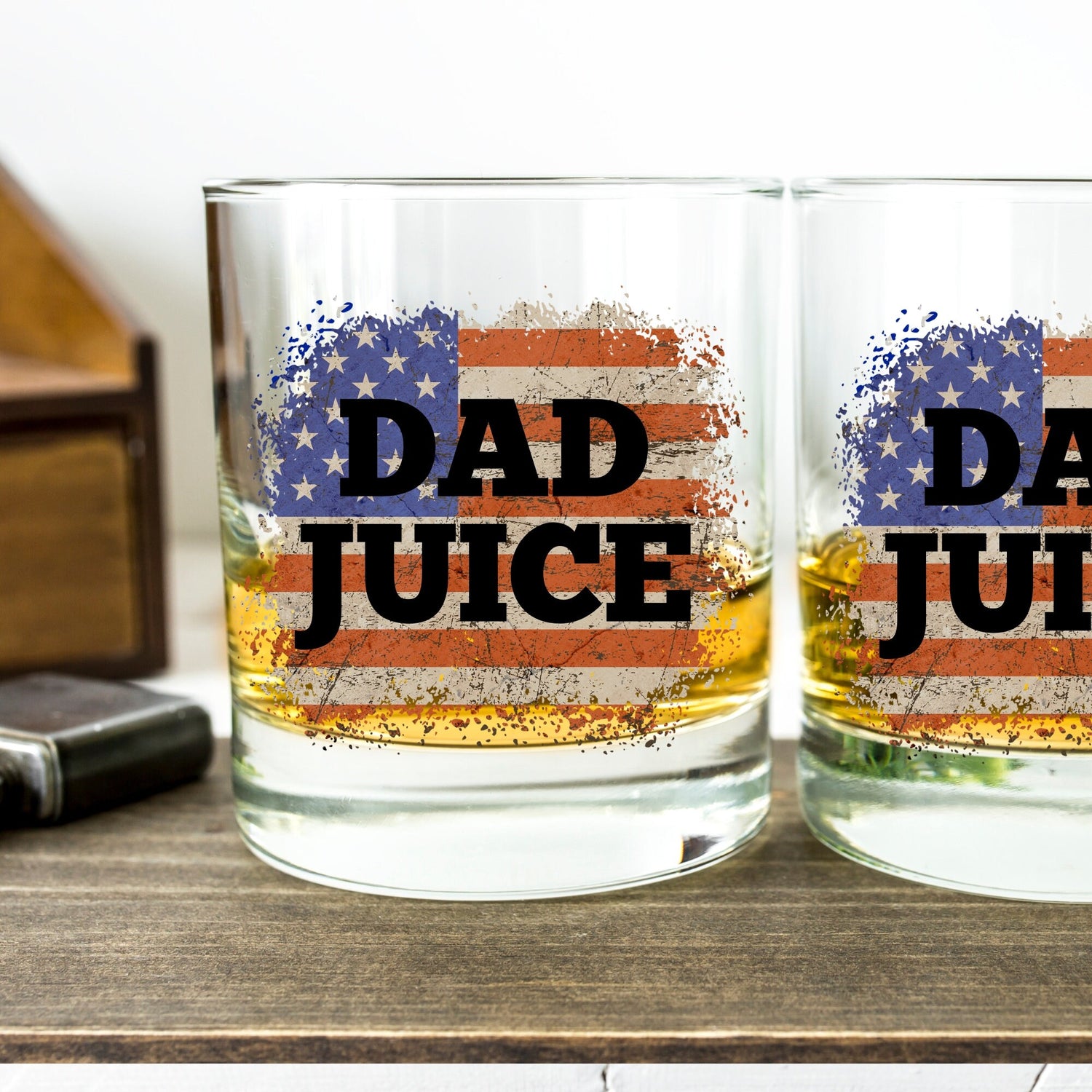 Dad Juice Whiskey Glass | With American Flag ywd4kc-br.myshopify.com