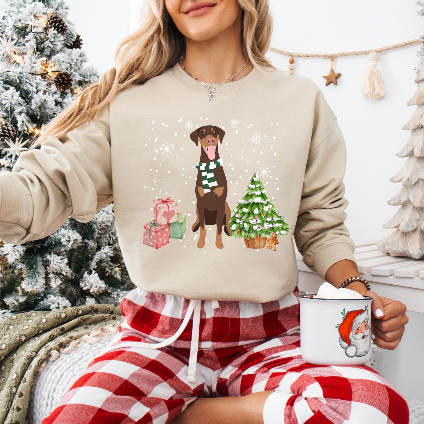 Doberman Christmas Sweater ywd4kc-br.myshopify.com