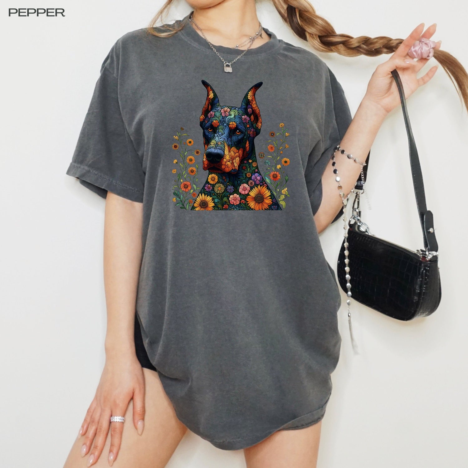 Doberman Flower Shirt | Inspired By Claude Monet ywd4kc-br.myshopify.com