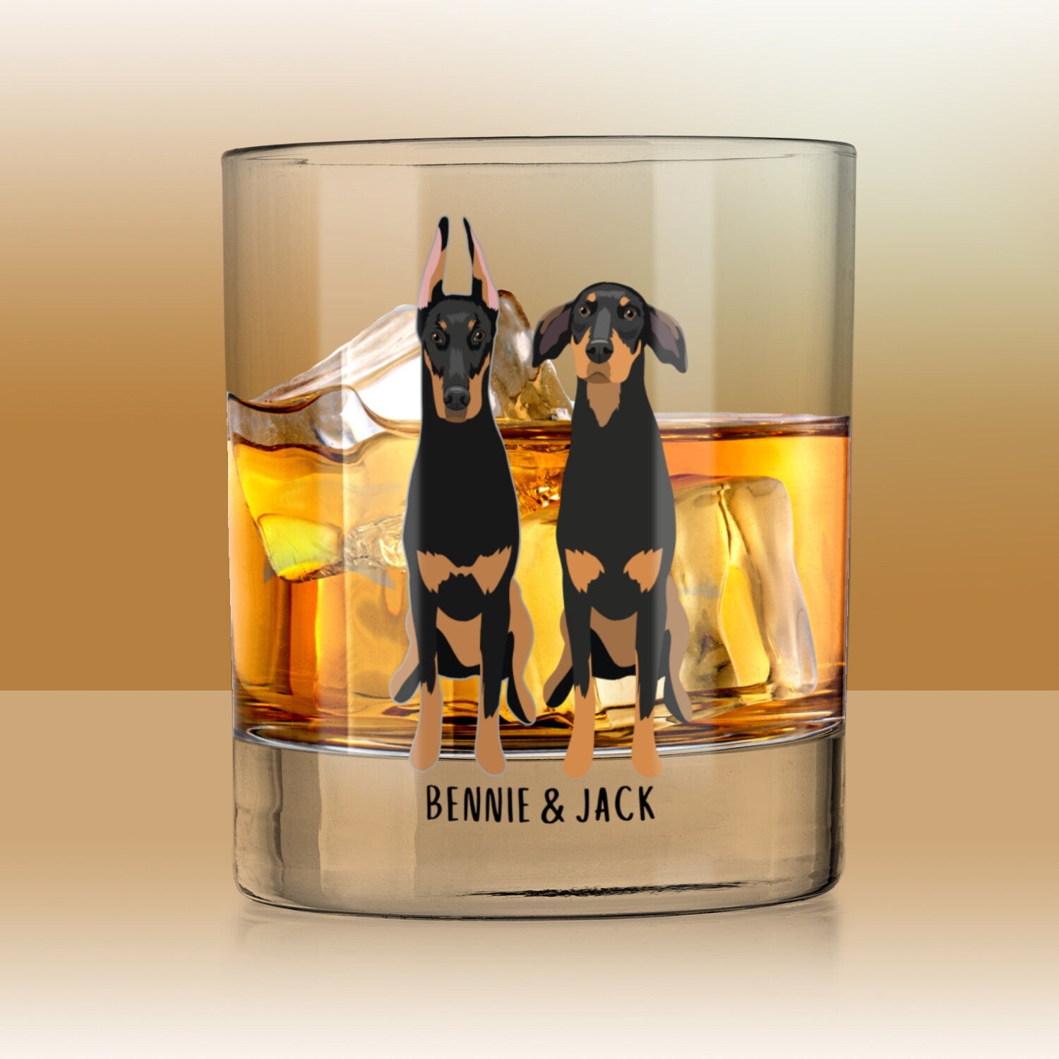 Doberman Whiskey Glass | Dog Dad Rocks Glass ywd4kc-br.myshopify.com