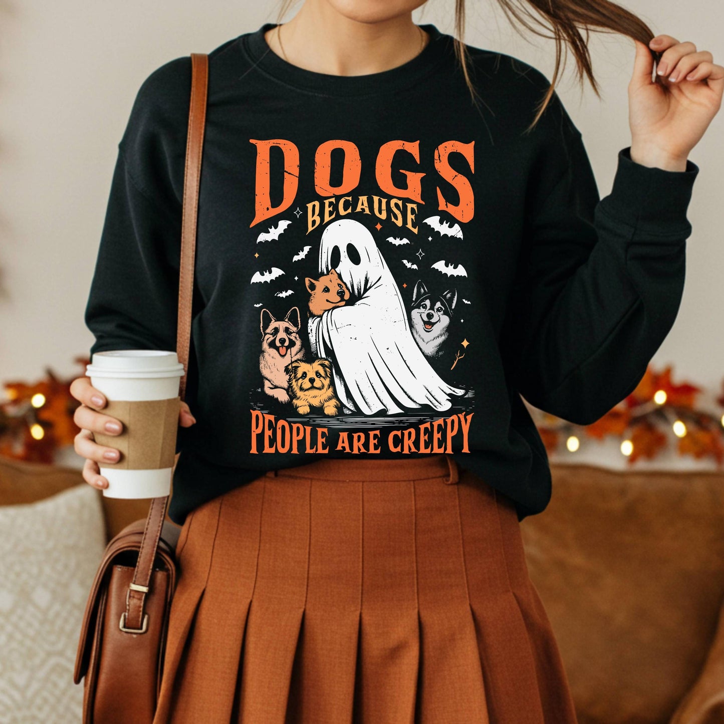 Dogs Because People Are Creepy Sweatshirt | Fall Dog Mom Gift ywd4kc-br.myshopify.com