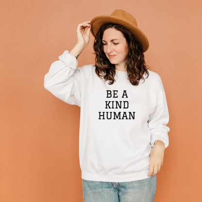 Embroidered Be A Kind Human Sweatshirt ywd4kc-br.myshopify.com