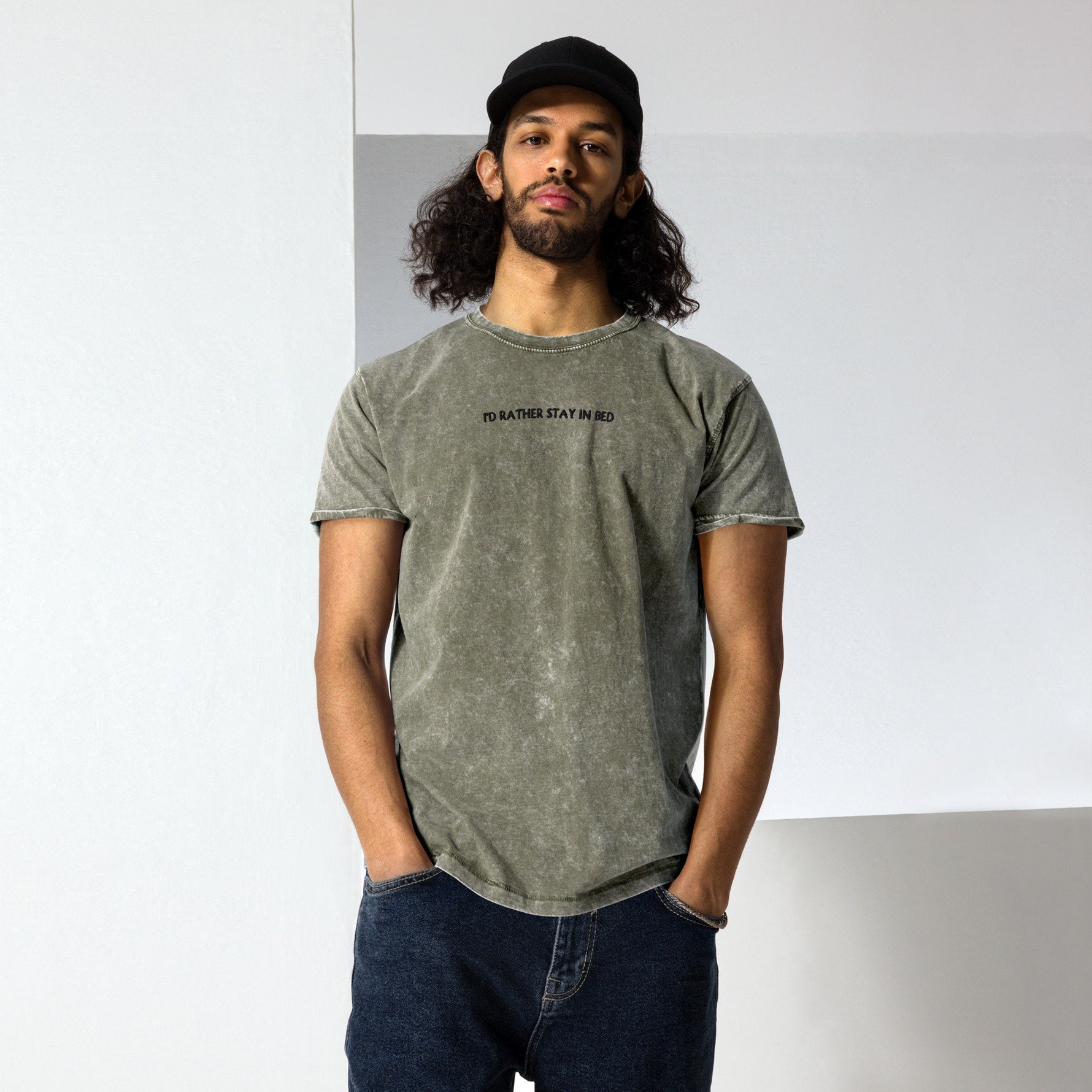 Embroidered I'D Rather Stay In Bed T-Shirt ywd4kc-br.myshopify.com