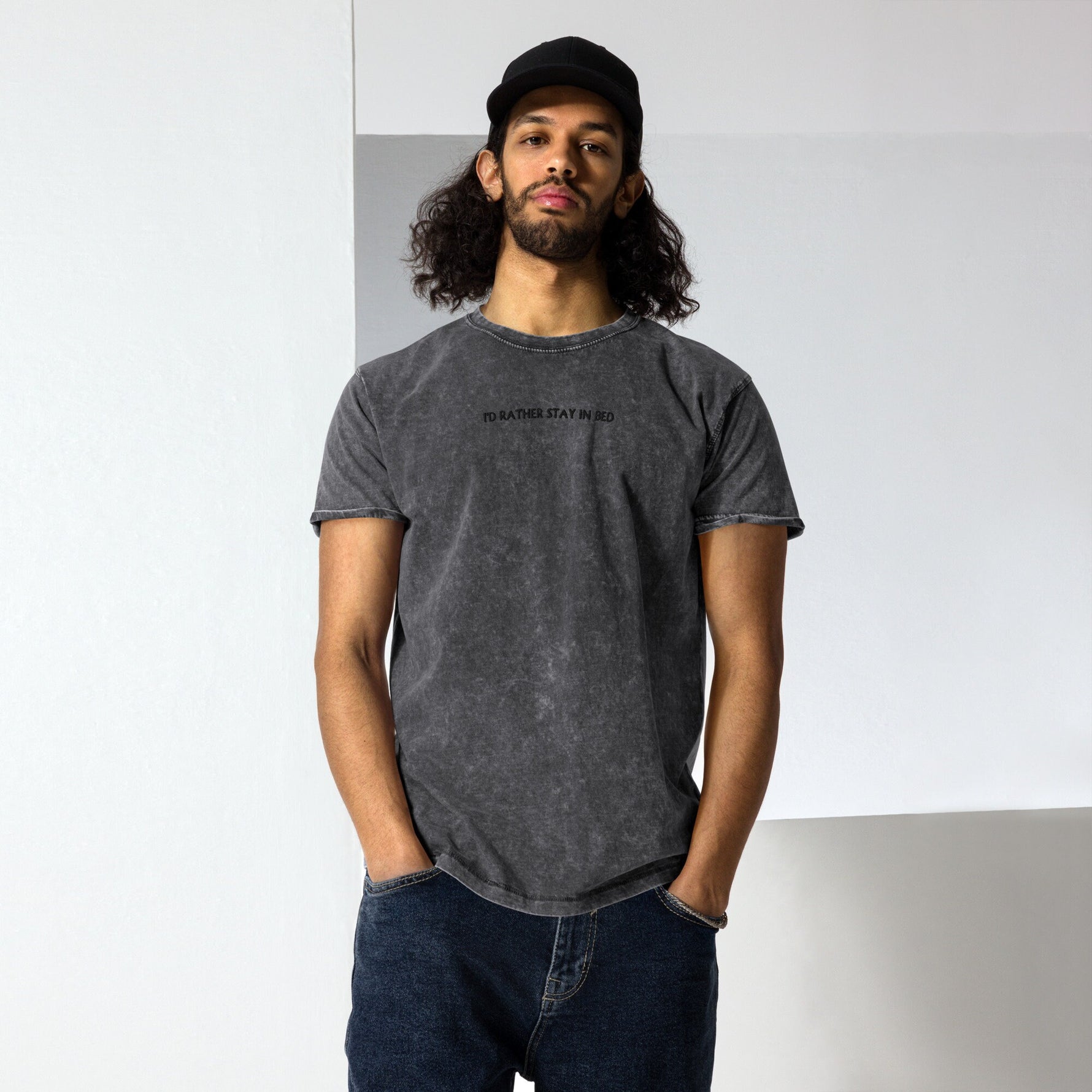 Embroidered I'D Rather Stay In Bed T-Shirt ywd4kc-br.myshopify.com