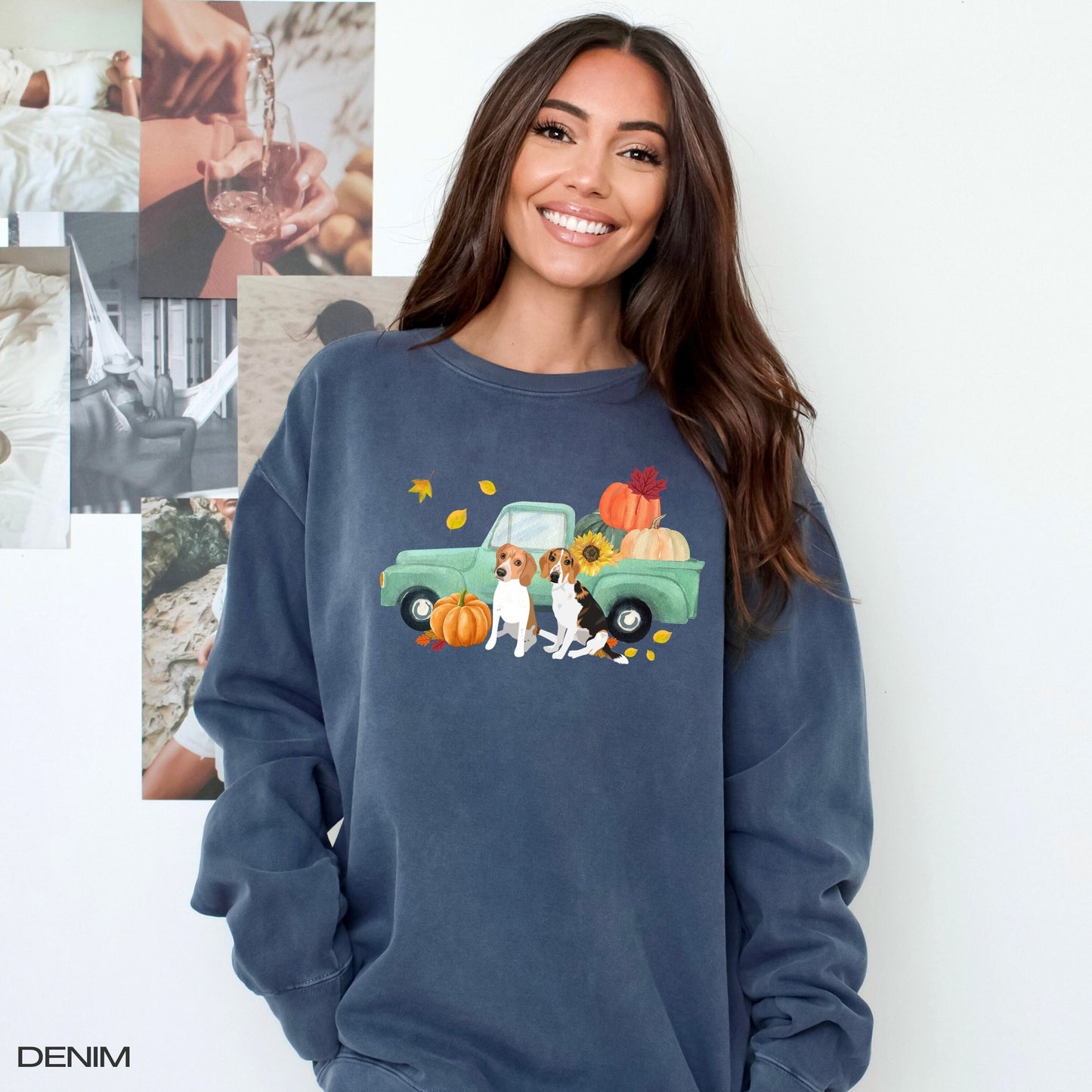 Fall Pumpkin Truck Beagle Sweatshirt, mama beagle gift, cute Halloween shirt, wife birthday gift, back to school shirt, sunflower, Christmas ywd4kc-br.myshopify.com