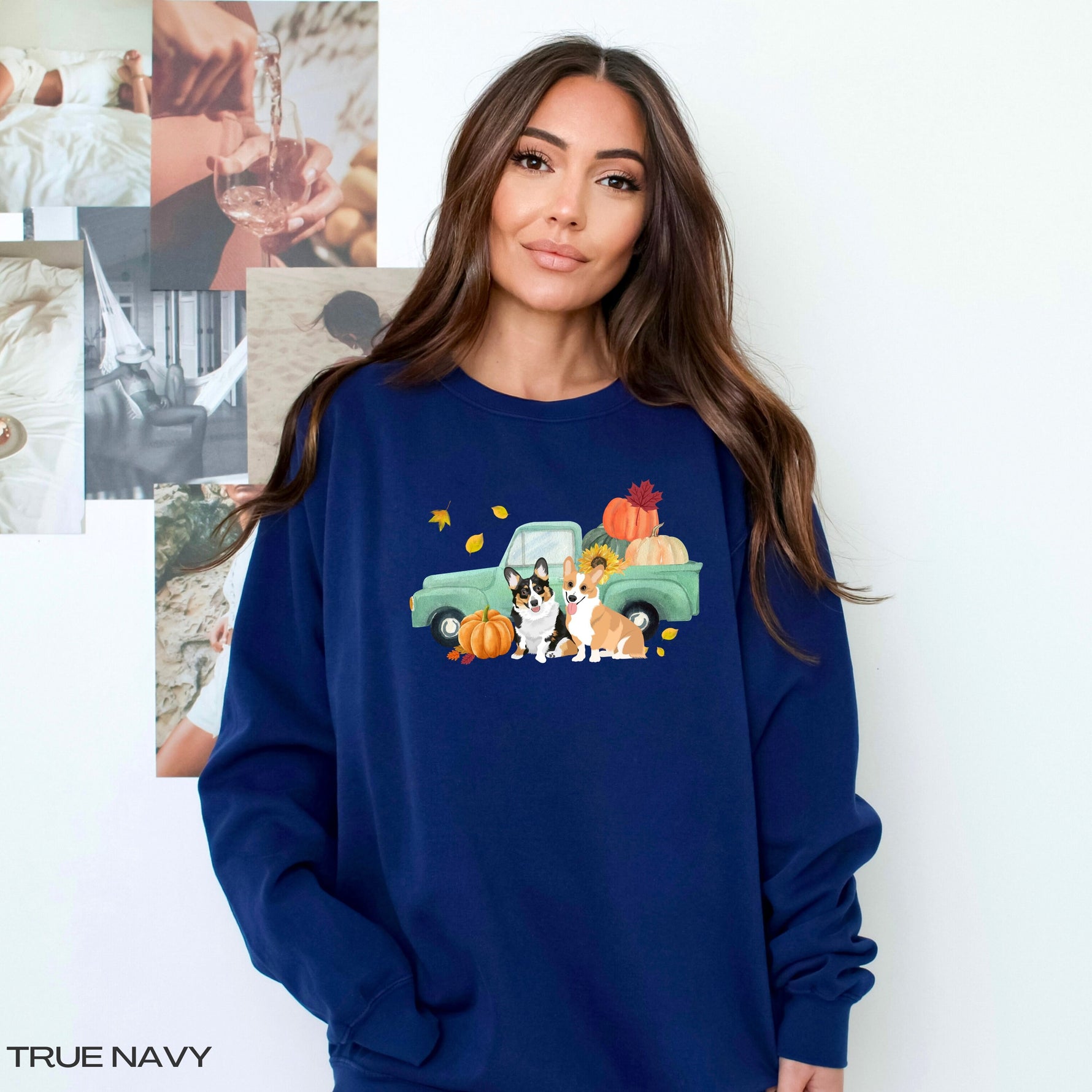 Fall Pumpkin Truck Corgi Sweatshirt ywd4kc-br.myshopify.com