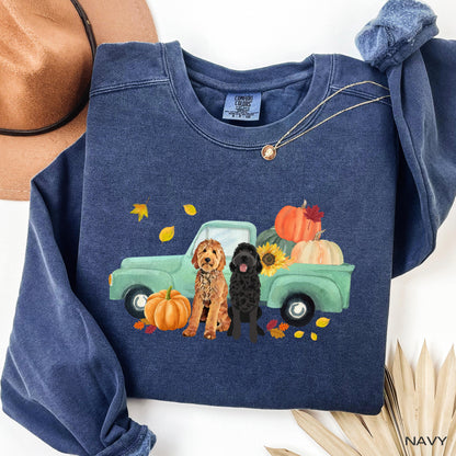 Fall Pumpkin Truck Golden Doodle Sweatshirt, mama doodle gift, Halloween shirt, wife birthday gift, back to school shirt, Christmas ywd4kc-br.myshopify.com
