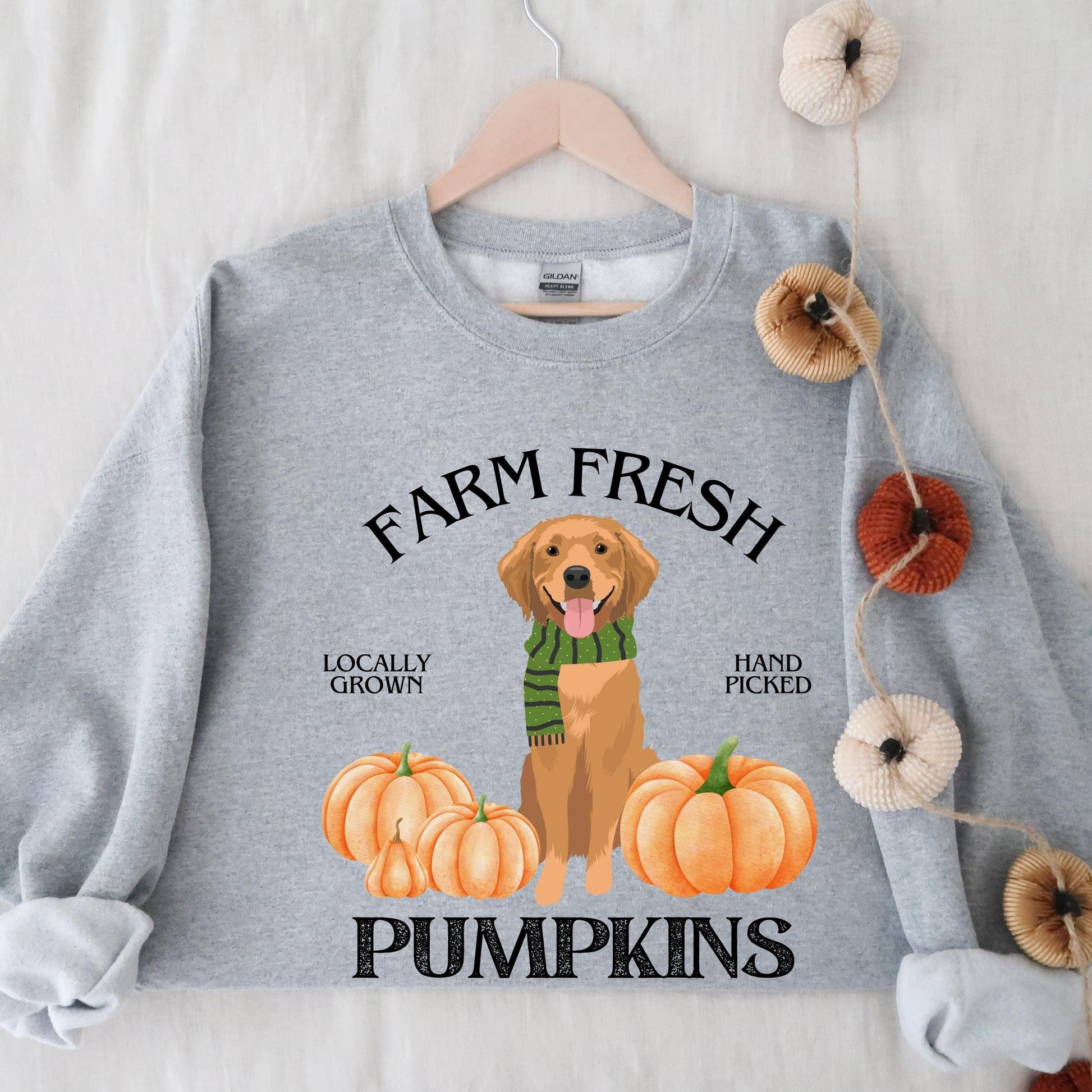 Farm Fresh Pumpkins Golden Retriever Sweatshirt ywd4kc-br.myshopify.com