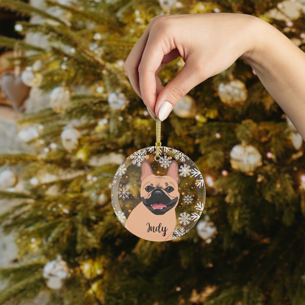 French Bulldog Glass Ornament | Elegant Dog Tree Decor ywd4kc-br.myshopify.com
