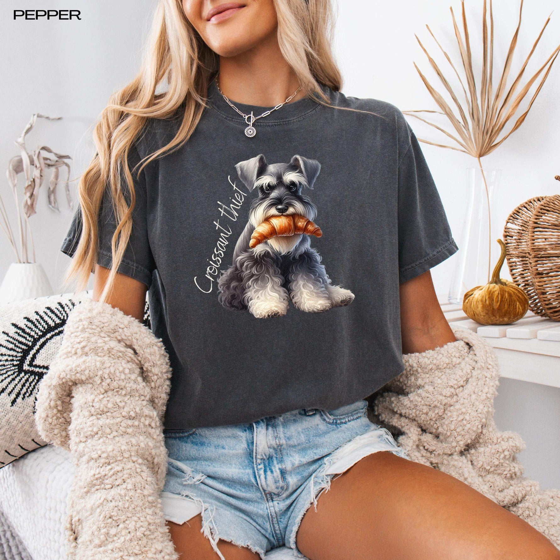 French Croissant Thief Miniature Schnauzer Shirt ywd4kc-br.myshopify.com