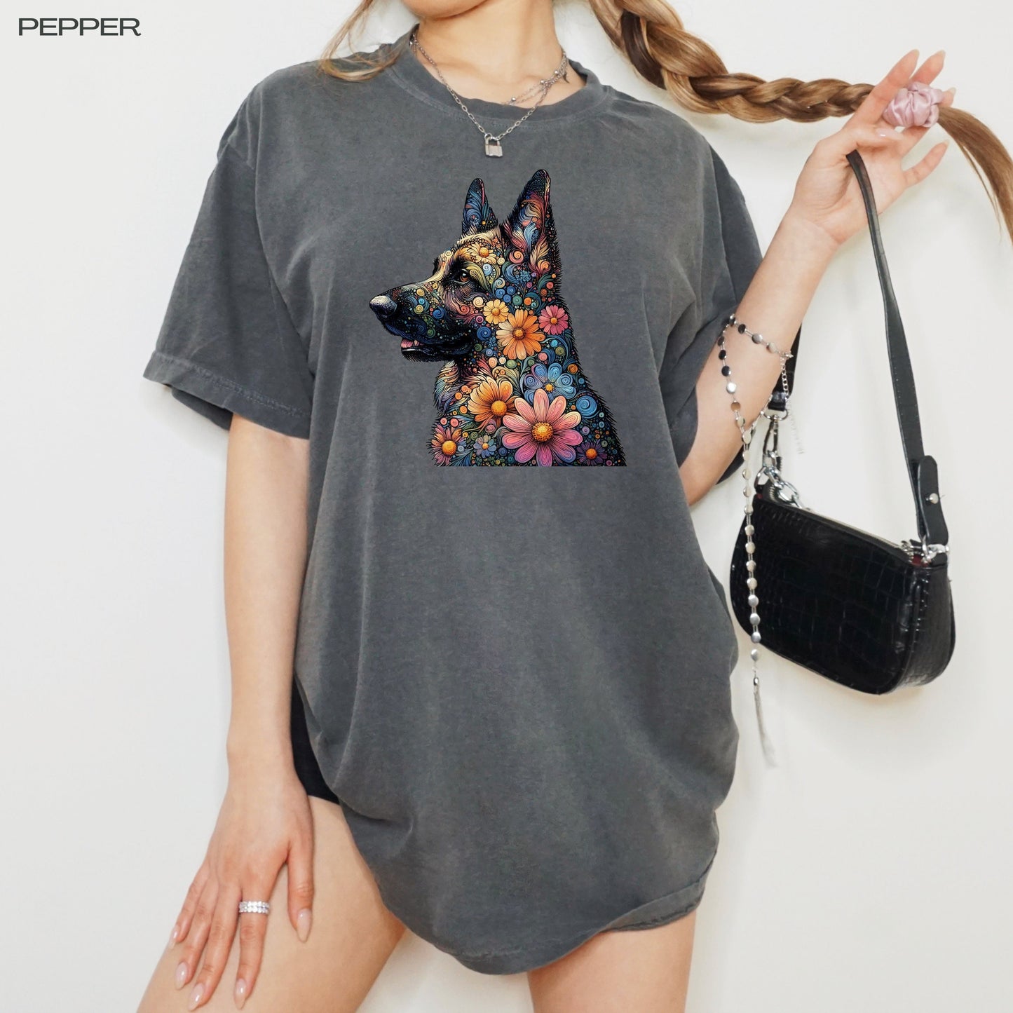 German Shepherd T-Shirt Inspired By Claude Monet ywd4kc-br.myshopify.com