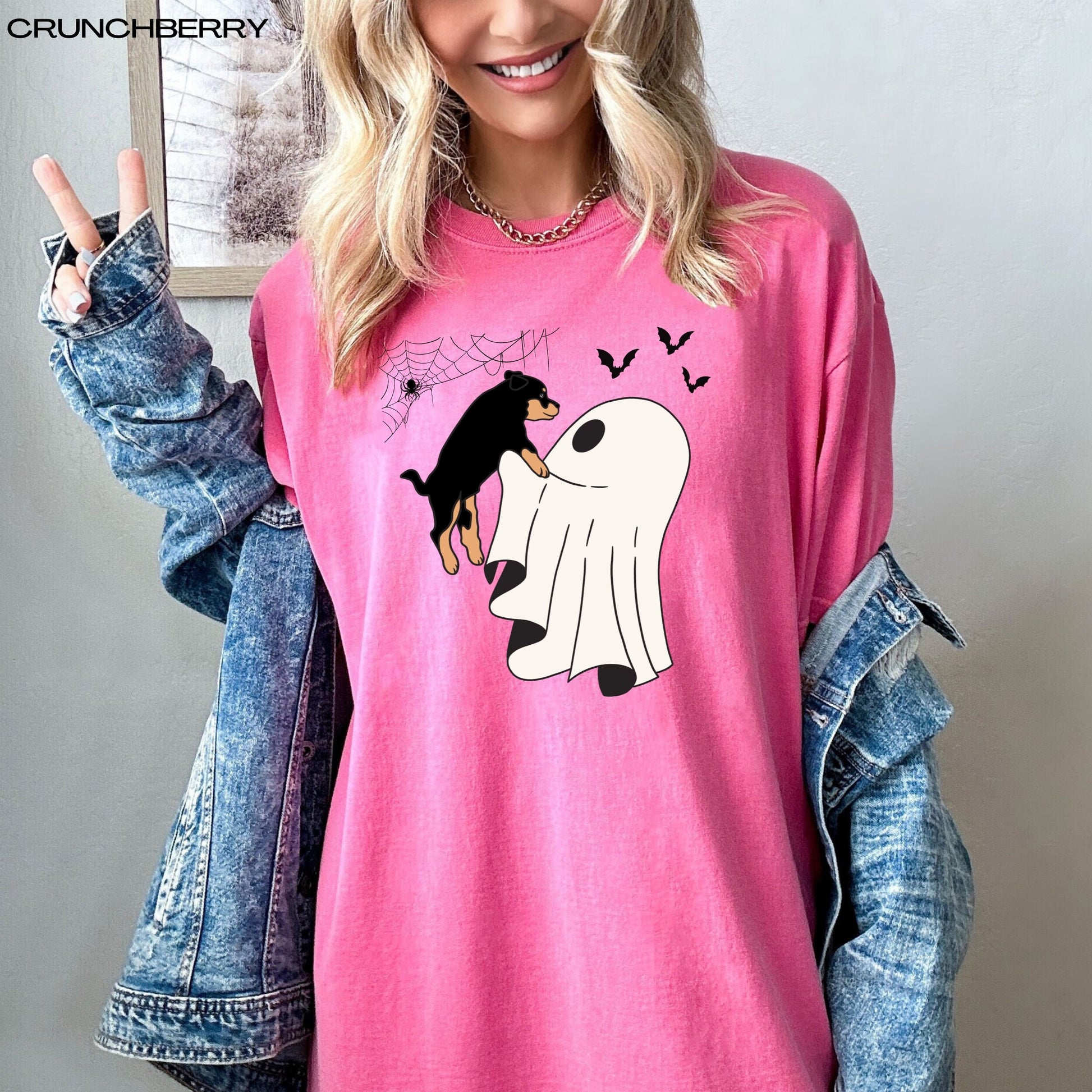 Ghost Rottweiler Puppy Halloween Shirt ywd4kc-br.myshopify.com