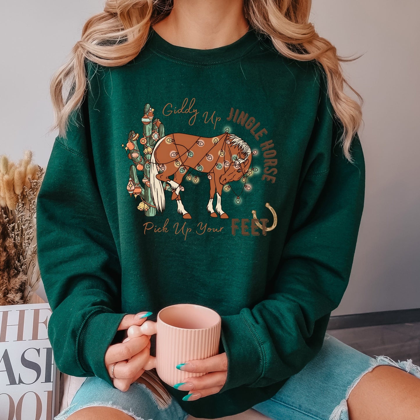 Giddy Up Jingle Horse Christmas Sweatshirt ywd4kc-br.myshopify.com