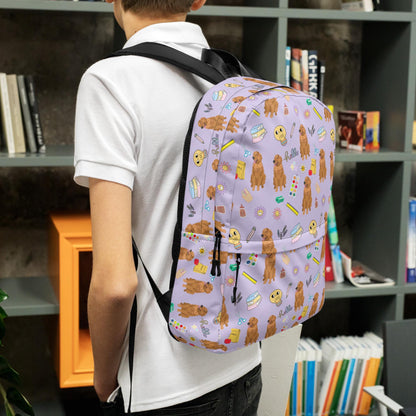 Girls School Backpack With Golden Retrievers ywd4kc-br.myshopify.com