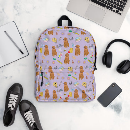 Girls School Backpack With Golden Retrievers ywd4kc-br.myshopify.com