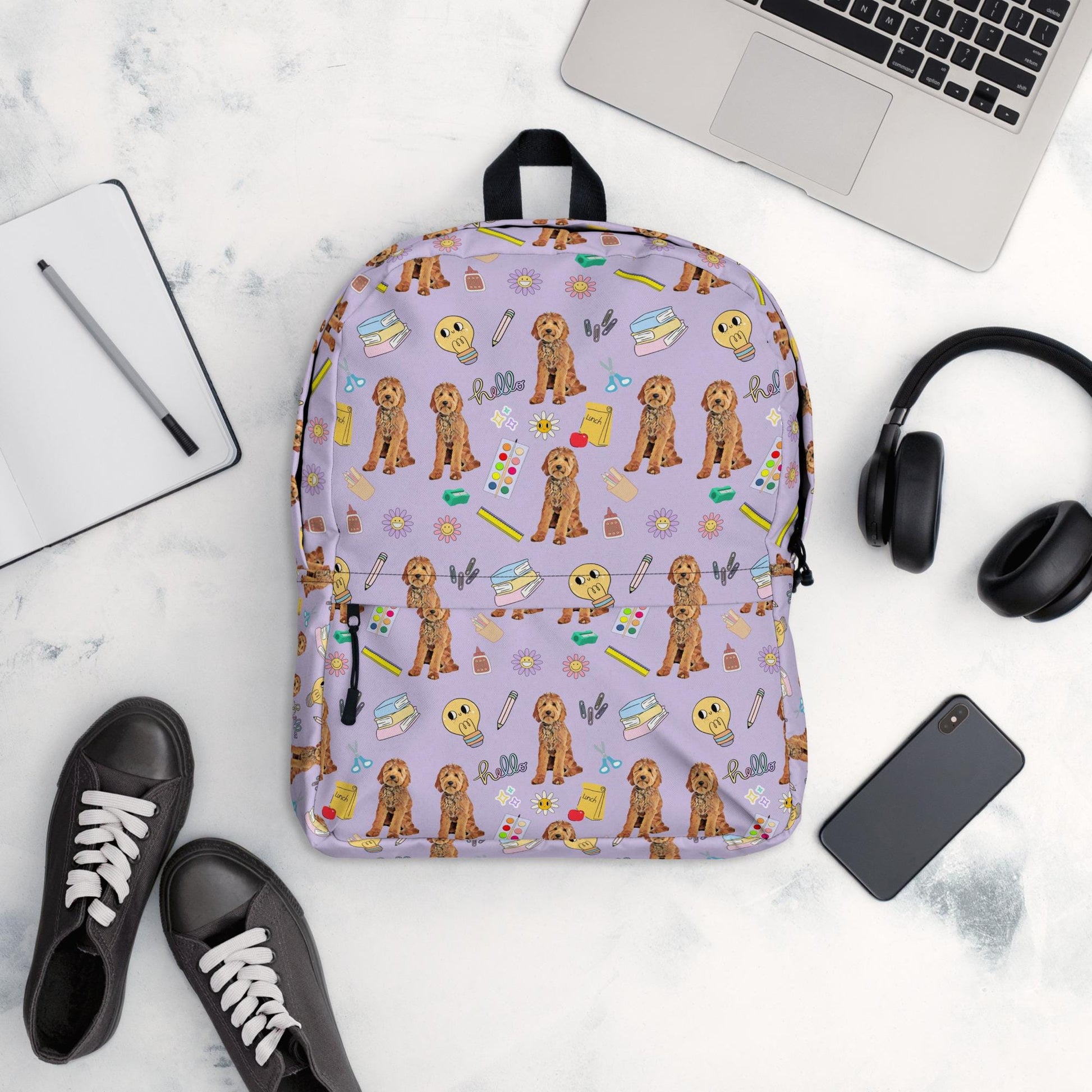 Girls School Backpack With Goldendoodles ywd4kc-br.myshopify.com