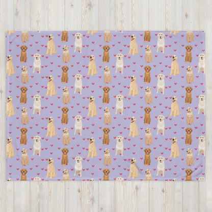 Golden Retriever Blanket With Hearts ywd4kc-br.myshopify.com