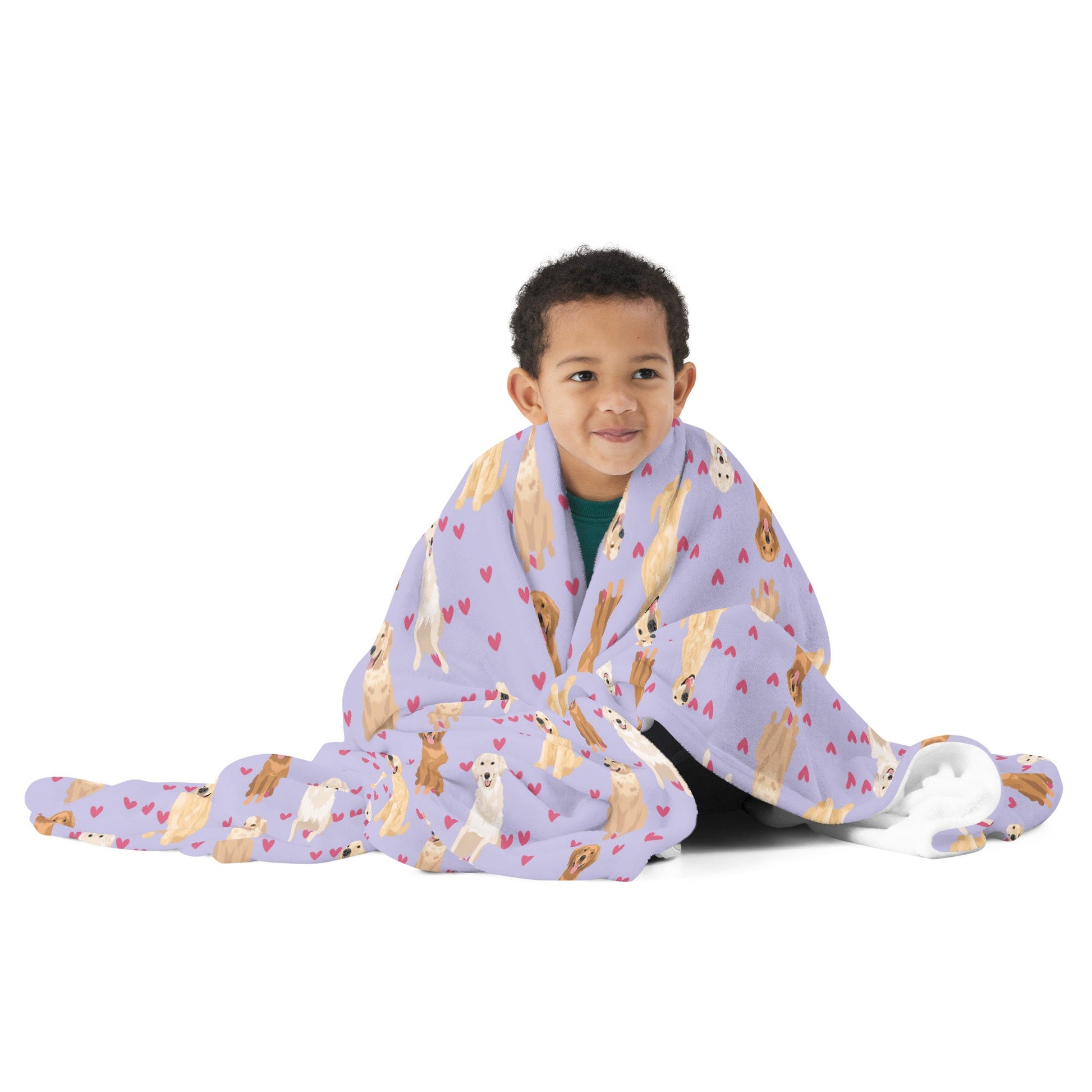 Golden Retriever Blanket With Hearts ywd4kc-br.myshopify.com