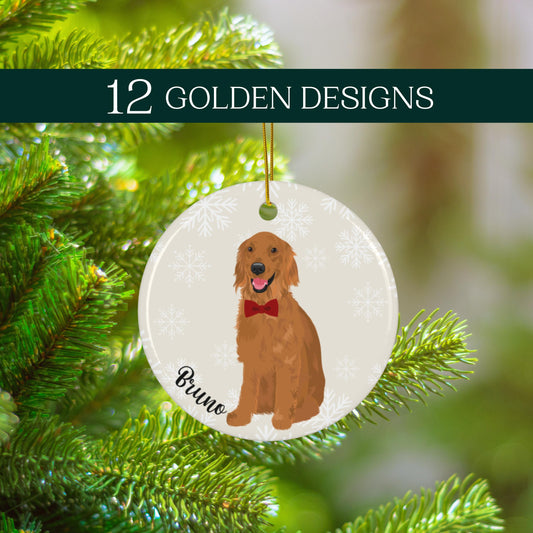 Golden Retriever Christmas Ornament | Ceramic Dog Xmas Decor ywd4kc-br.myshopify.com