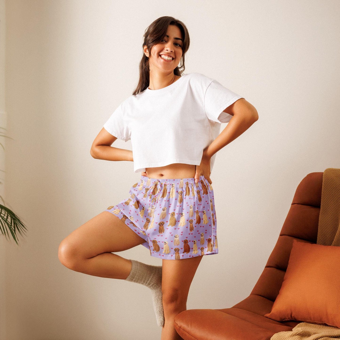 Golden Retriever Pajama Shorts for Women ywd4kc-br.myshopify.com