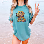 Golden Retriever T-Shirt Inspired By Claude Monet ywd4kc-br.myshopify.com
