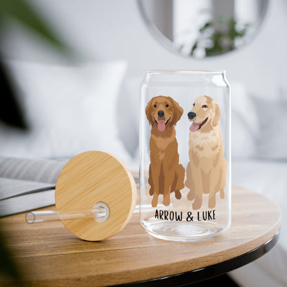 Golden Retriever Tumbler Glass ywd4kc-br.myshopify.com