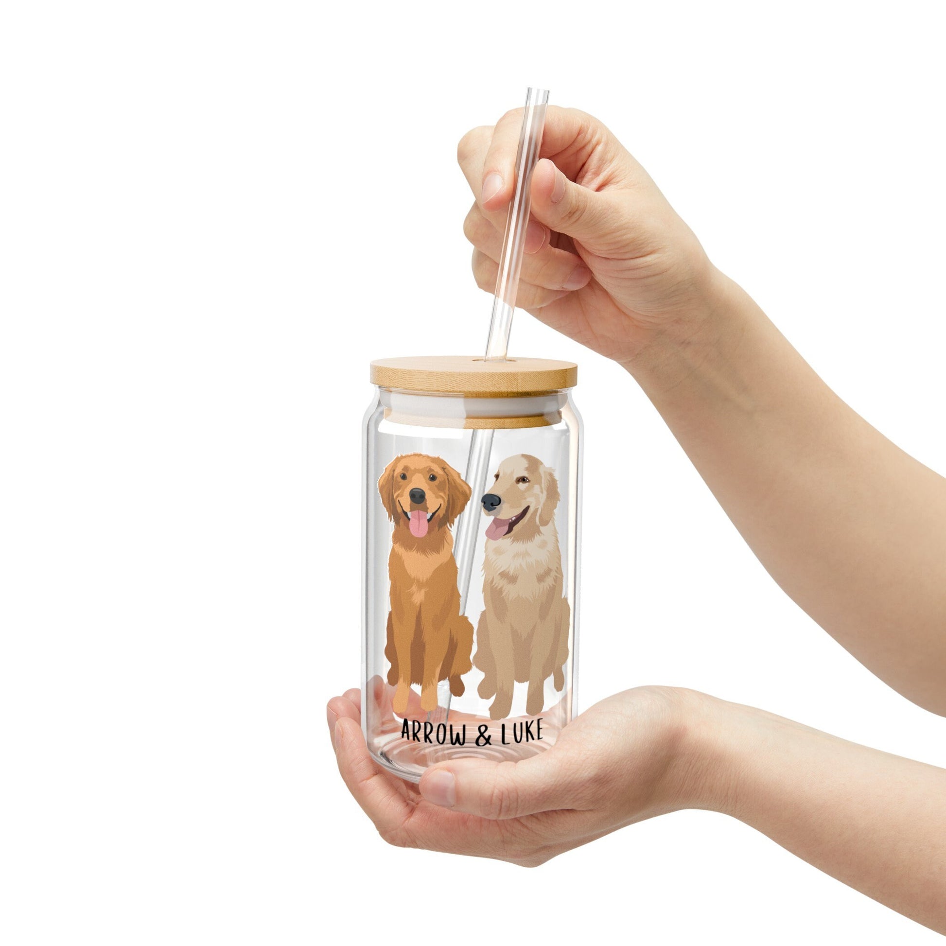 Golden Retriever Tumbler Glass ywd4kc-br.myshopify.com