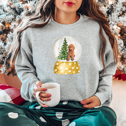 Goldendoodle Christmas Snow Globe Sweatshirt, Fall Sweatshirt, Goldendoodle Gifts, Doodle Mom Sweatshirt, Doodle Dad Shirt, Stocking Stuffer ywd4kc-br.myshopify.com