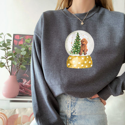 Goldendoodle Christmas Snow Globe Sweatshirt, Fall Sweatshirt, Goldendoodle Gifts, Doodle Mom Sweatshirt, Doodle Dad Shirt, Stocking Stuffer ywd4kc-br.myshopify.com
