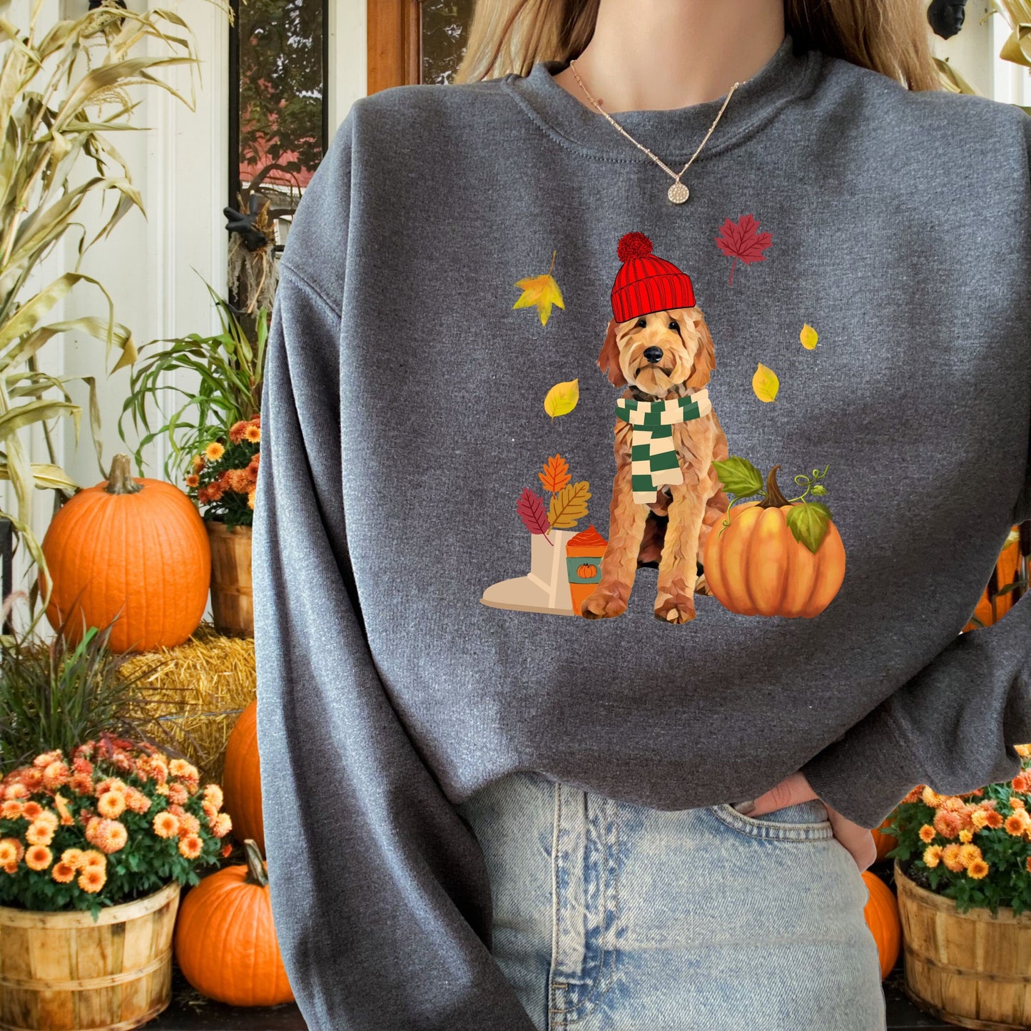 Goldendoodle Fall Crewneck Sweatshirt ywd4kc-br.myshopify.com