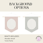 Goldendoodle Nursery Decor | Gingham Pennant Flag Wall Art ywd4kc-br.myshopify.com