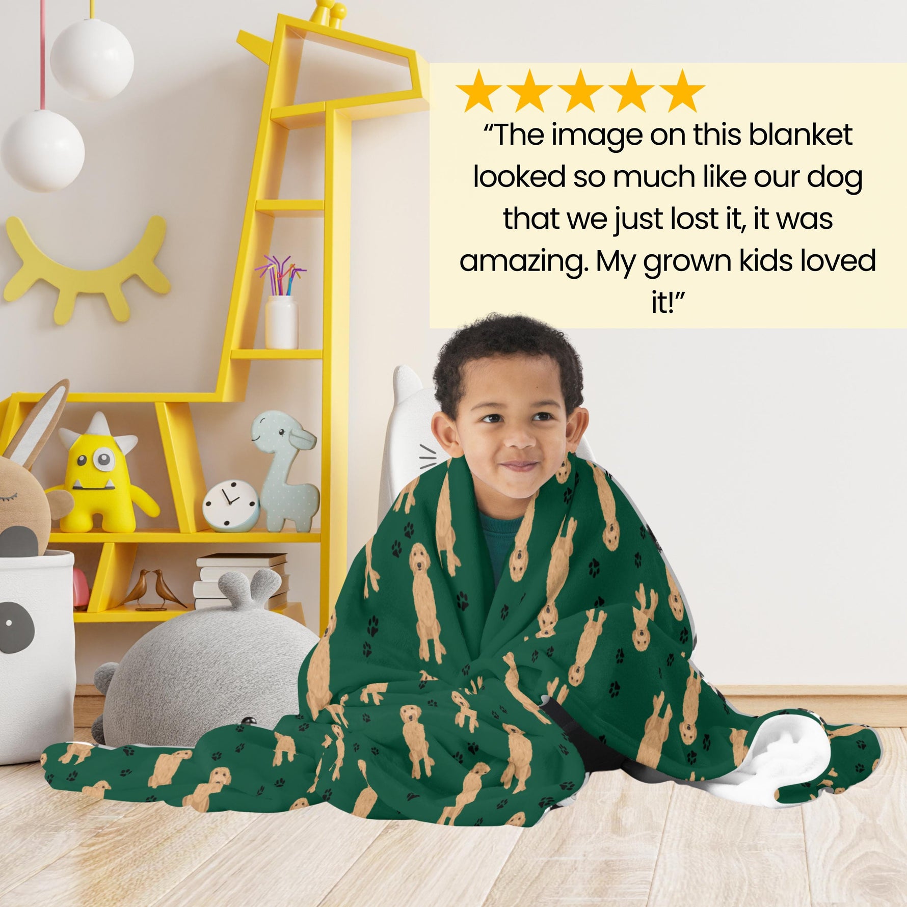 Goldendoodle blanket with paw print ywd4kc-br.myshopify.com