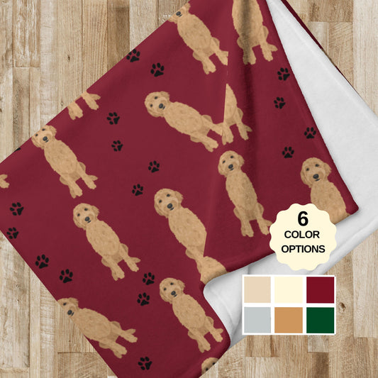 Goldendoodle blanket with paw print ywd4kc-br.myshopify.com