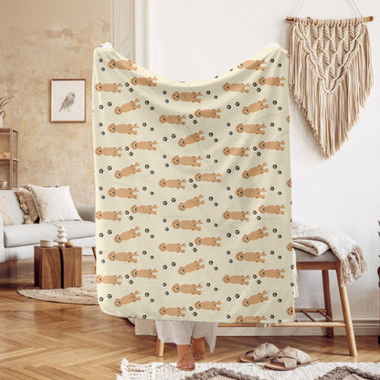 Goldendoodle blanket with paw print ywd4kc-br.myshopify.com