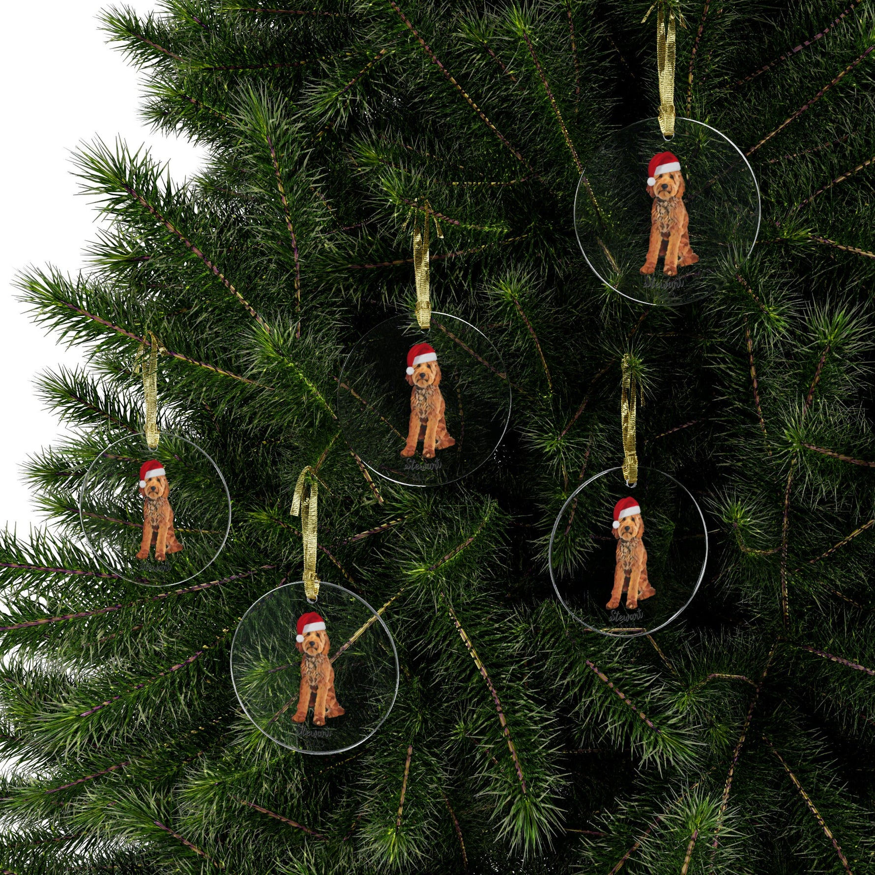Goldendoodle with Christmas Hat Ornament | Festive Dog Decor ywd4kc-br.myshopify.com