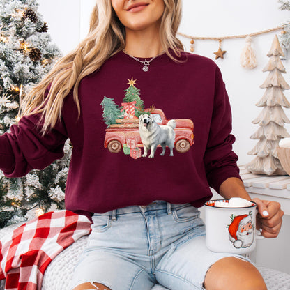 Great Pyrenees Christmas Truck Sweatshirt ywd4kc-br.myshopify.com