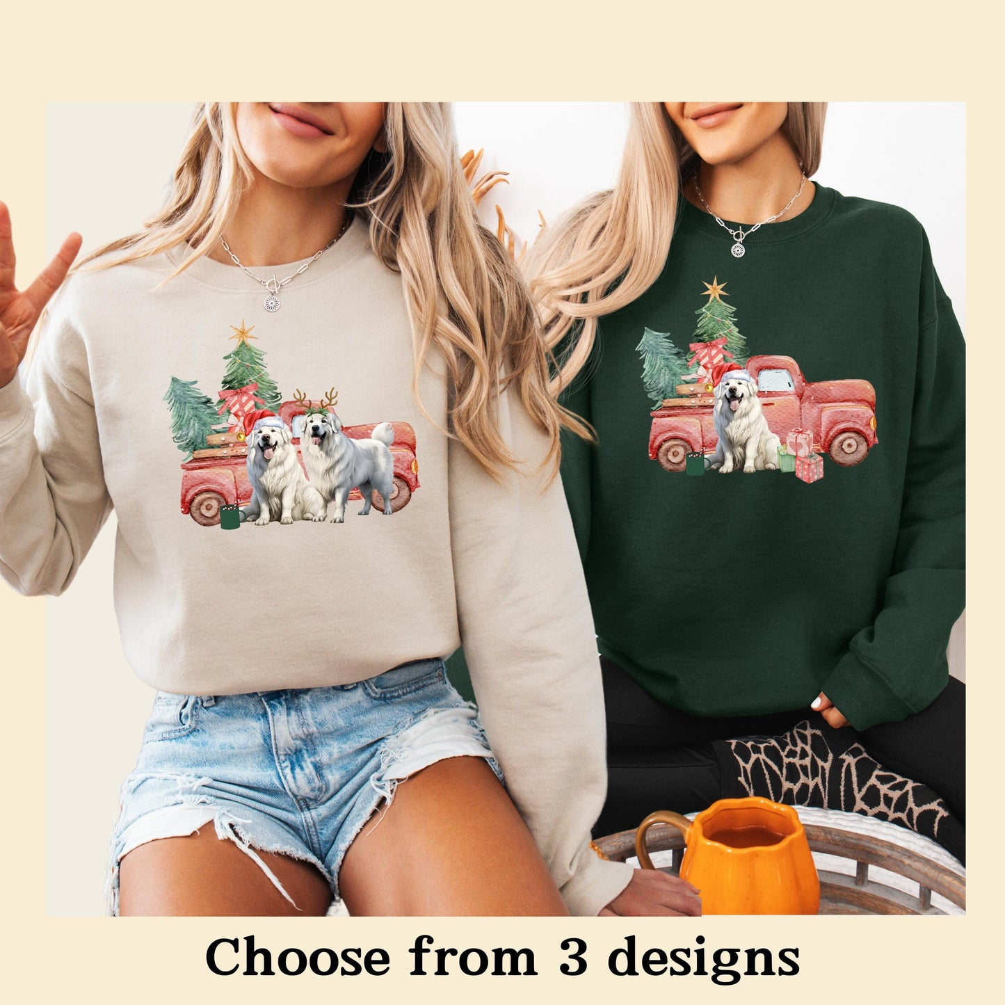 Great Pyrenees Christmas Truck Sweatshirt ywd4kc-br.myshopify.com