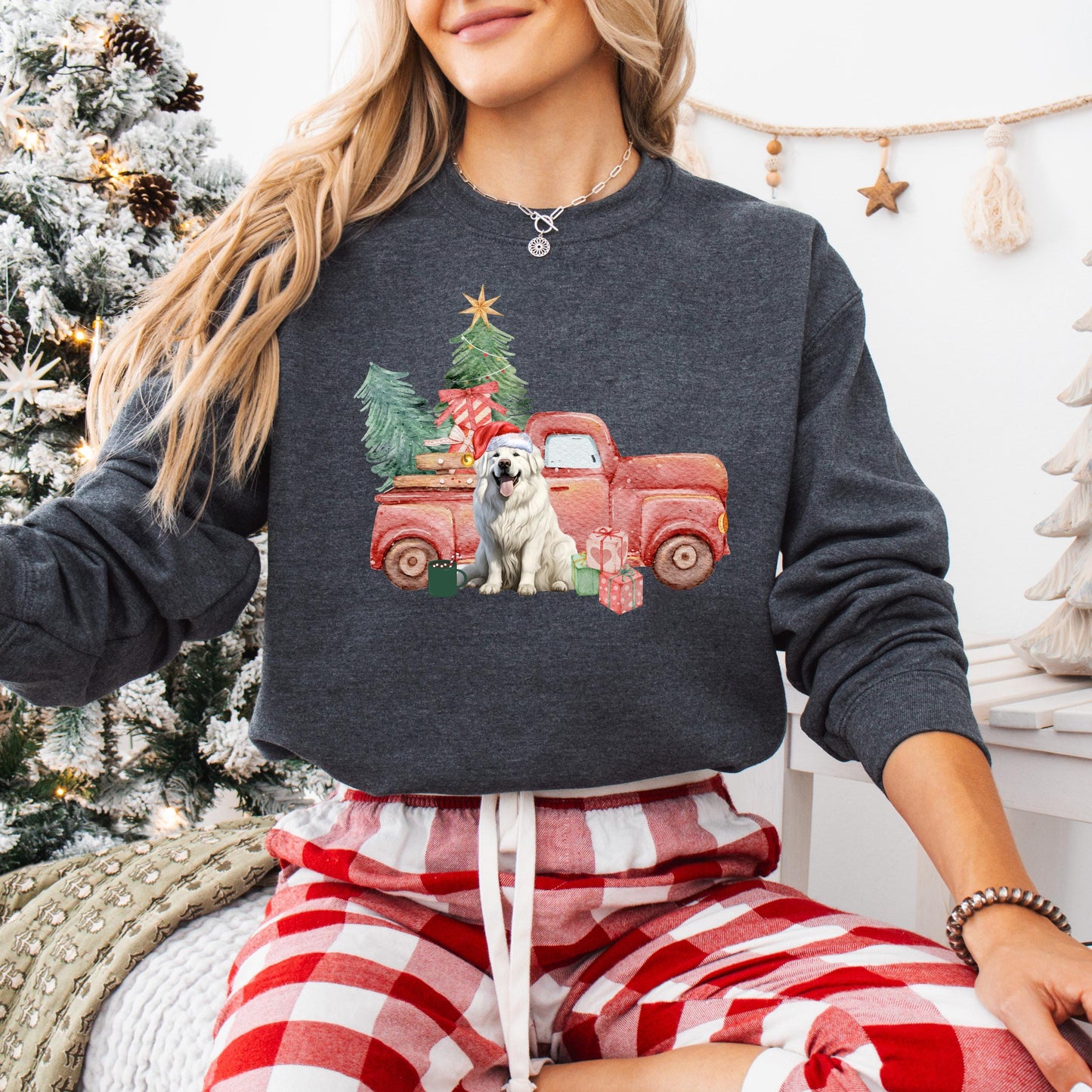 Great Pyrenees Christmas Truck Sweatshirt ywd4kc-br.myshopify.com
